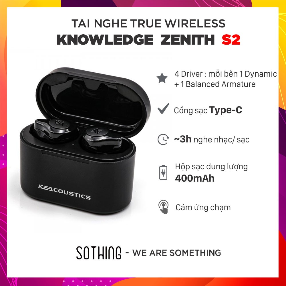 Tai Nghe Bluetooth Knowledge Zenith KZ S2- Hàng Chính Hãng thumbnail