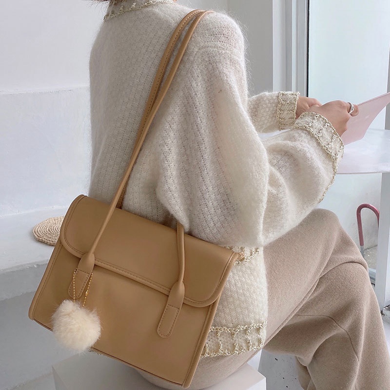 Túi Đeo Vai / Kẹp Nách Hình Vuông Cỡ Nhỏ Thiết Kế Đơn Giản Phong Cách Retro Thời Trang Cho Nữ