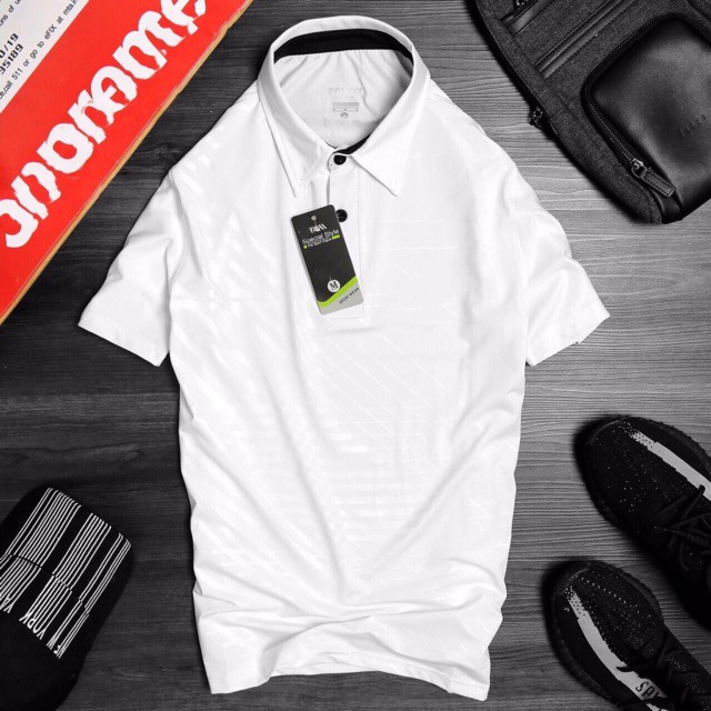 Áo polo thể thaonam,ao thun nam cổ bẻ ép vân co giãn 4 chiều | BigBuy360 - bigbuy360.vn