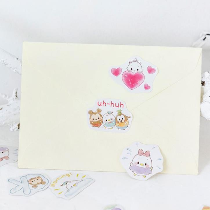 Bộ 46 Sticker Hàn Quốc Hoạt Hình dễ thương dán trang trí E12