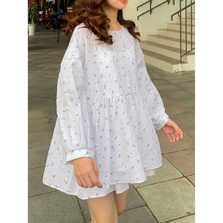 Áo babydoll hoa xanh