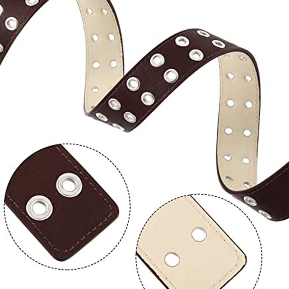 Thắt lưng da PU khóa đôi phong cách gothic cá tính thời trang cho nữ