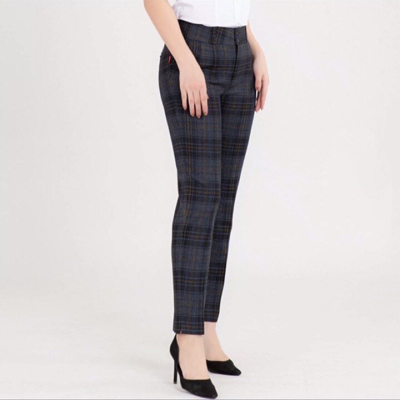 (5 SIZE 45-60KG) QUẦN TÂY CARO NỮ THỜI TRANG 9 TẤC DÁNG ĐỨNG ÔM CHÂN