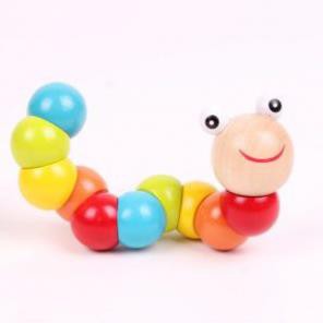 Đồ Chơi Trẻ Em Con sâu Gỗ Nhiều Màu