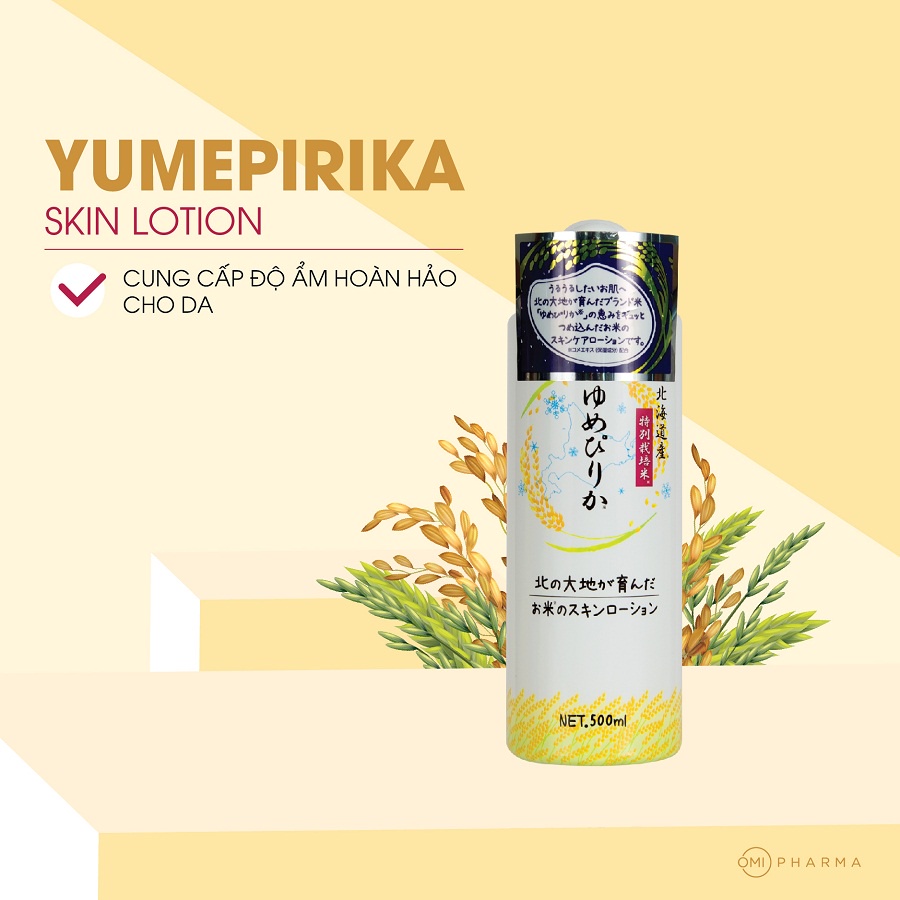 Nước Dưỡng Sáng Da Tinh Chất Gạo Hokkaido Yumepirika Skin Lotion (500ml)