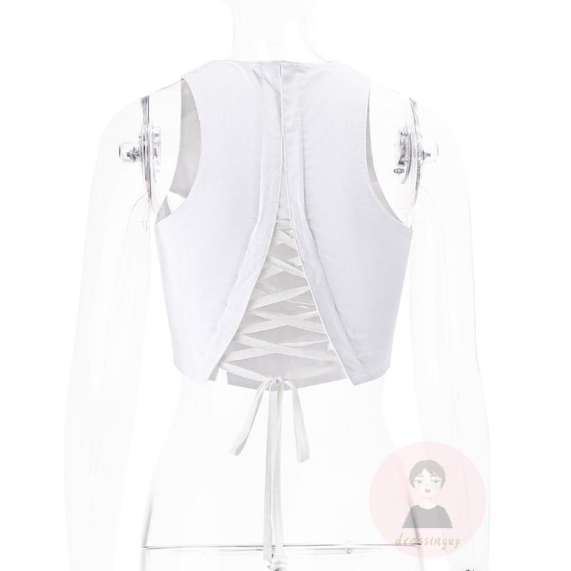 Áo Sát Nách Cổ Chữ U Lưng Thắt Dây Thời Trang Mùa Hè Cho Nữ