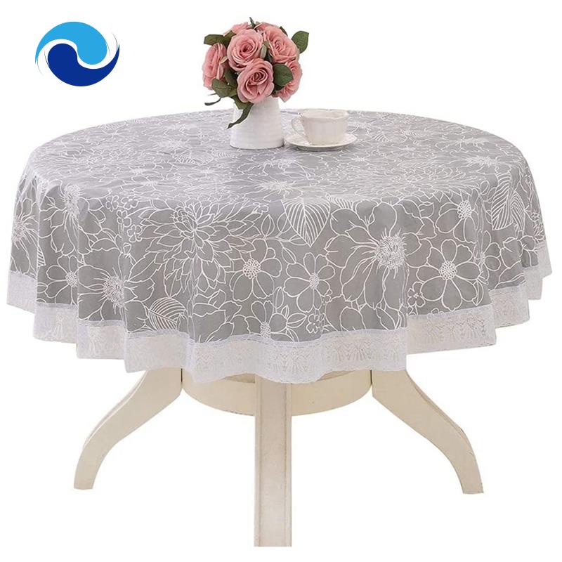 Khăn Trải Bàn Tròn 180cm Bằng PVC Chống Nước Chống Nhăn Có Thể Giặt Được