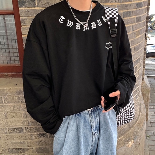 Áo Thun Nam Dài Tay Cổ Tròn Thời Trang Hàn