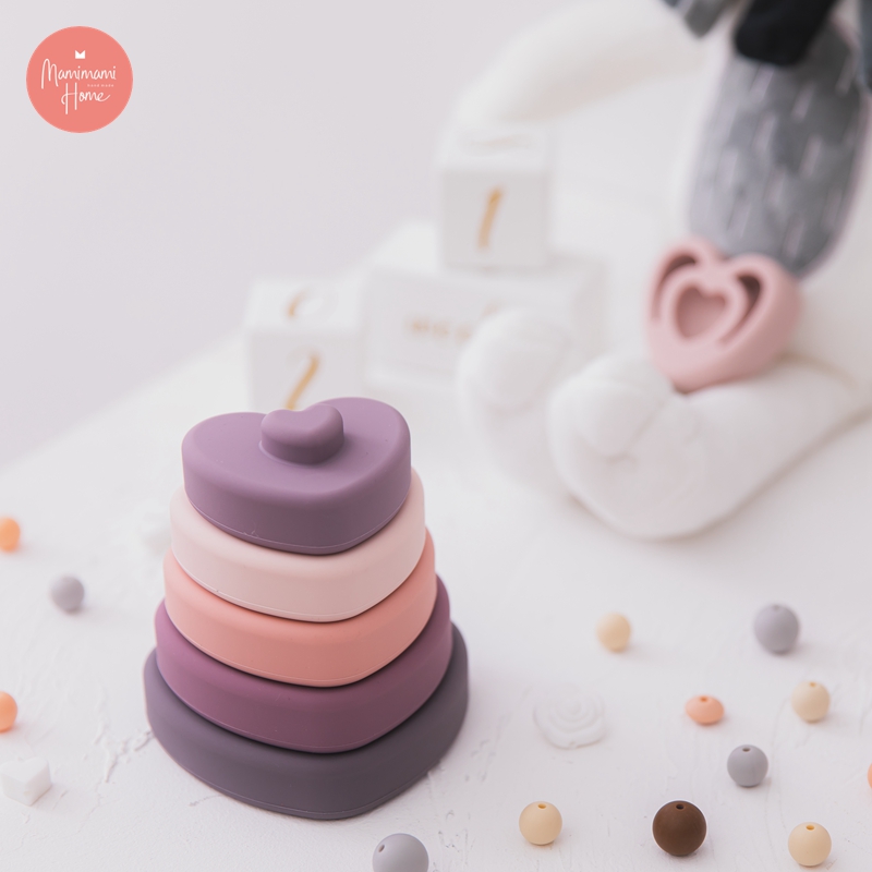 Đồ chơi khối lắp ráp MAMIMAMIHOME bằng silicone cấp thực phẩm giáo dục sớm cho bé