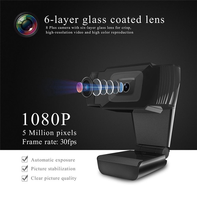 Webcam thu hình HD rõ nét 1080P/720P/480P cho máy tính/pc/TV | BigBuy360 - bigbuy360.vn