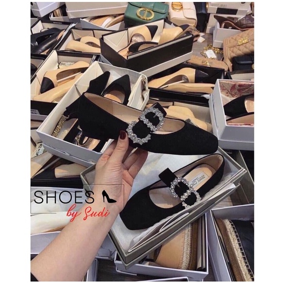 Giày bệt vải nhung SUDI-SHOES-SD015_BAF đính đá siêu sang chảnh