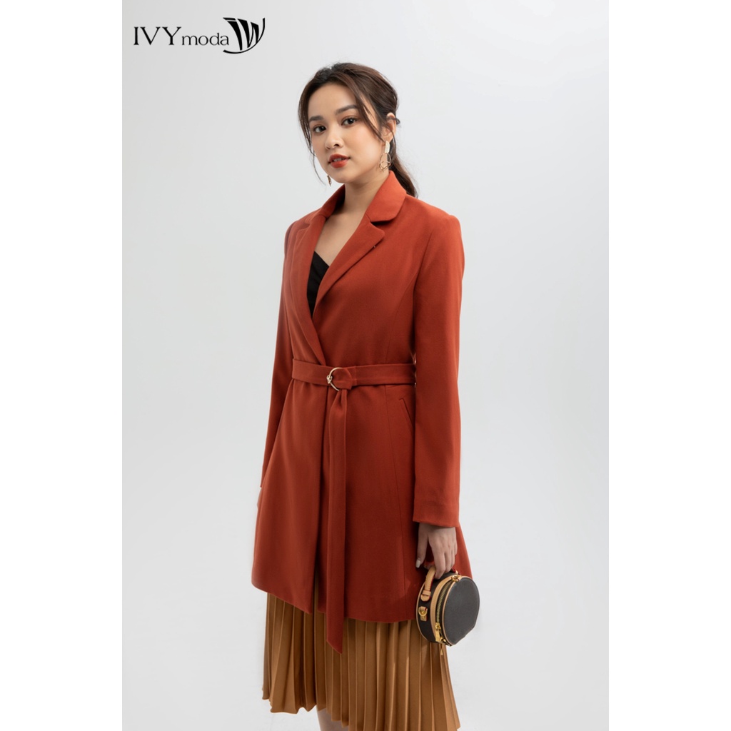 [NHẬP WABRTL5 GIẢM 10% TỐI ĐA 50K ĐH 250K ]Áo khoác dạ nữ dáng dài 1 khuy IVY moda MS 71M6086