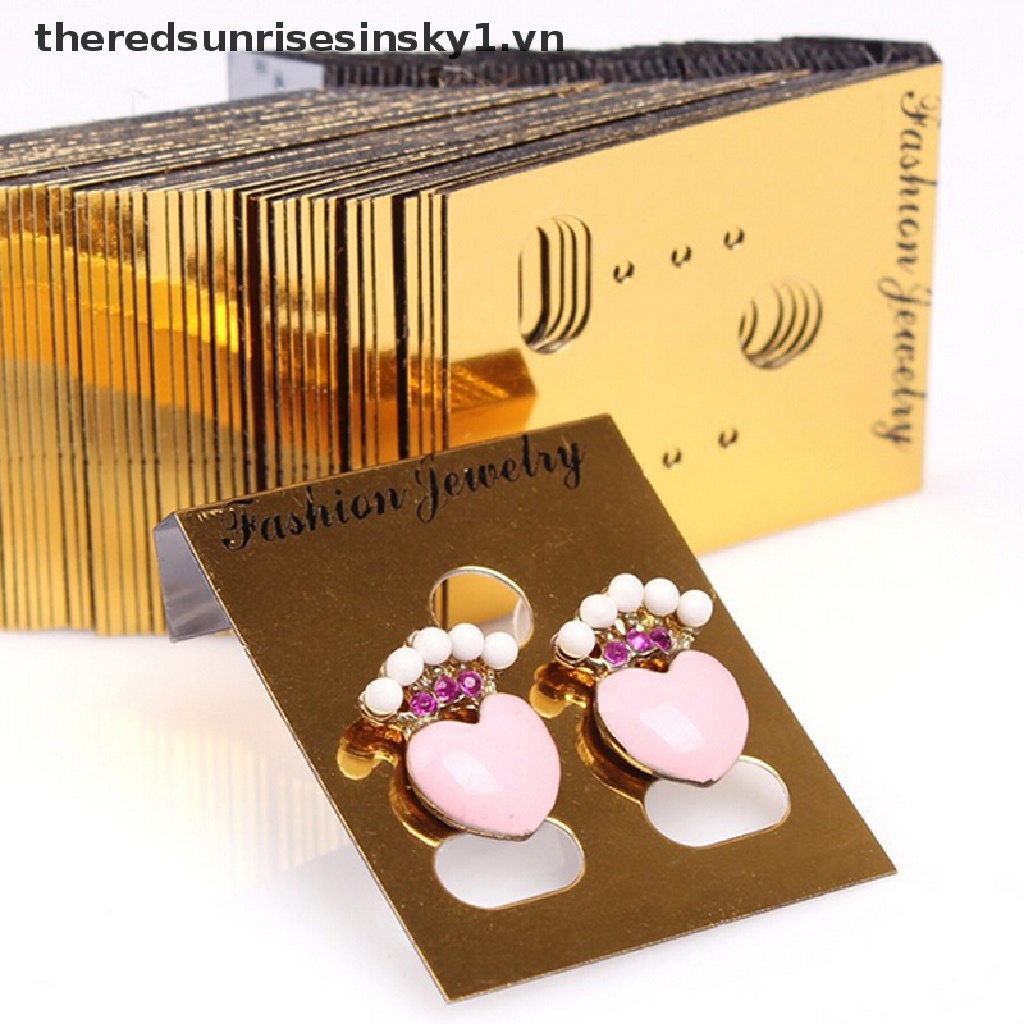 【theredsunrisesinsky.vn #】 100 thẻ treo bông tai bằng nhựa màu vàng chuyên nghiệp