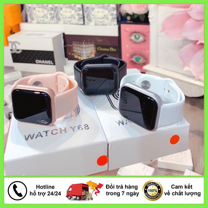 Đồng Hồ Thông Minh Y68 Fullbox, Theo Dõi Sức Khỏe, Chống Nước