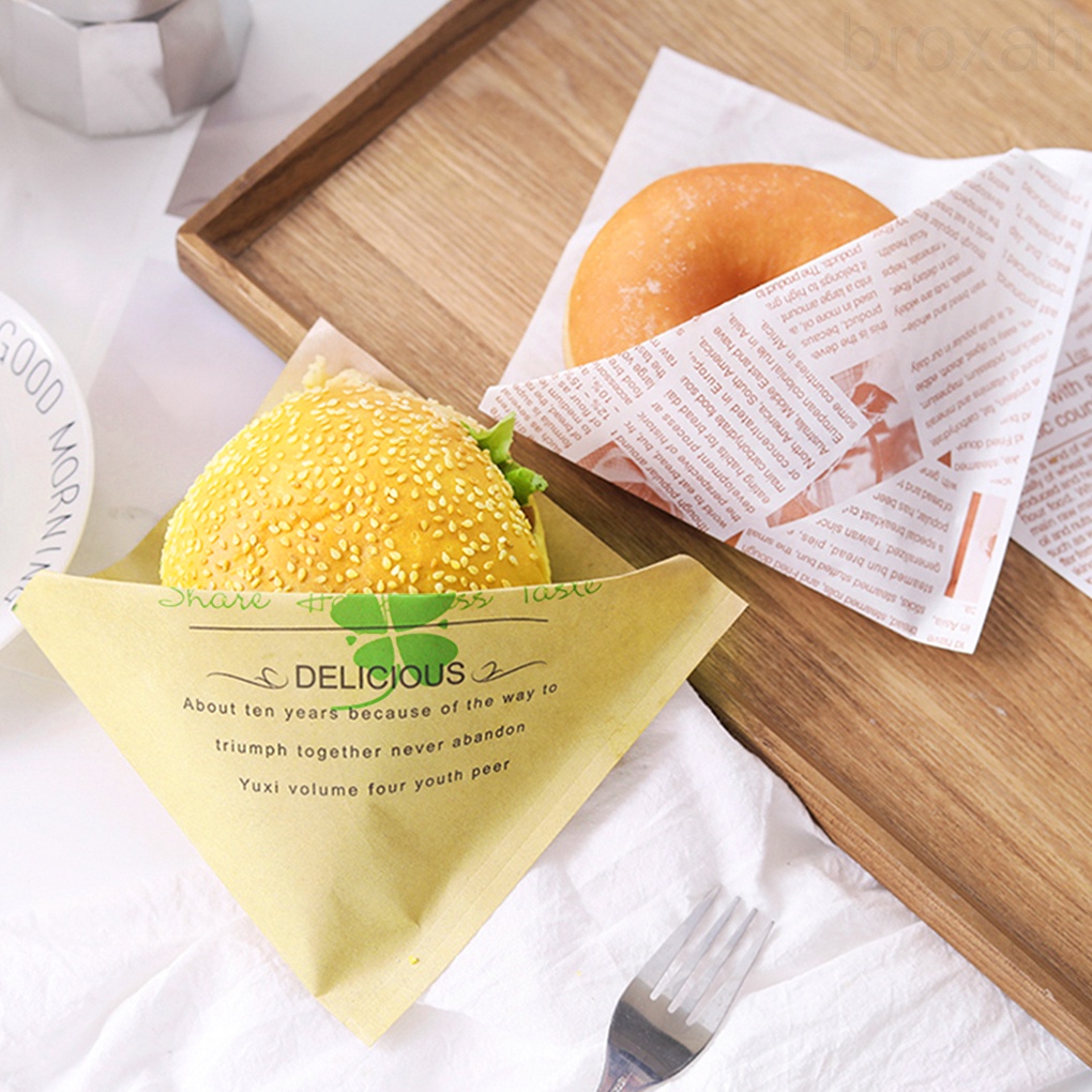 Set 100 Túi Giấy Đựng Bánh Sandwich / Kẹo / Đồ Tráng Miệng Tiện Dụng