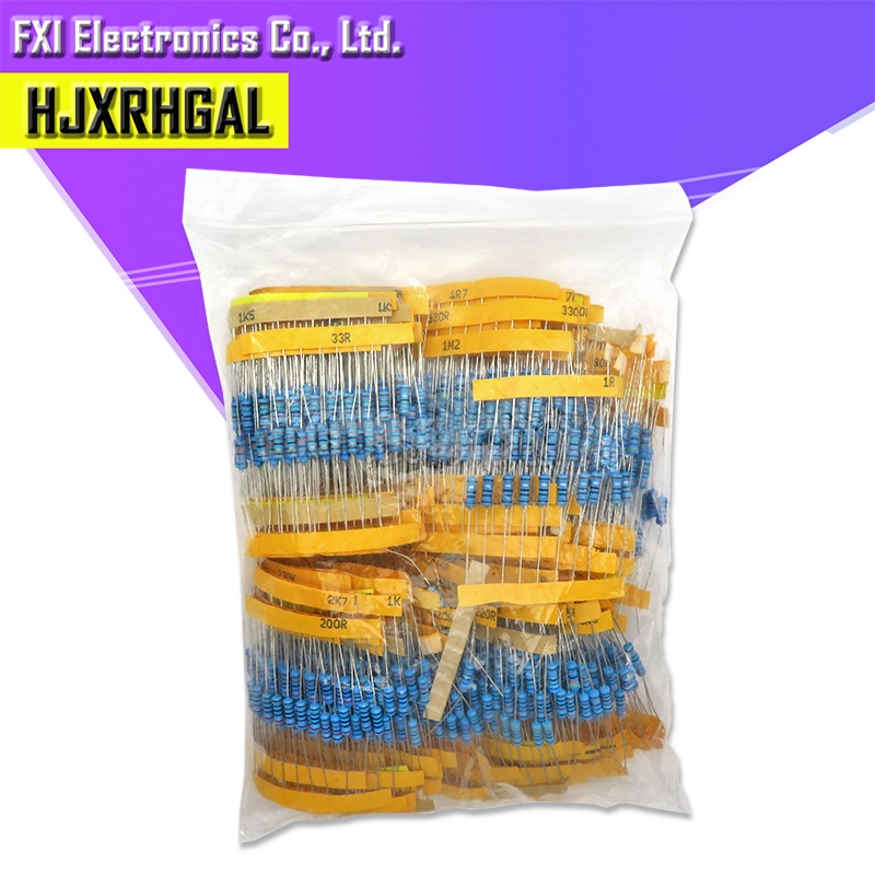 Set 1100 Điện Trở Màng Kim Loại 1 / 2W 1M 1R / 2.2R / 3.3R / 4.7R / 100R / 100K / 470K / 10M / 1M / 2M ohms