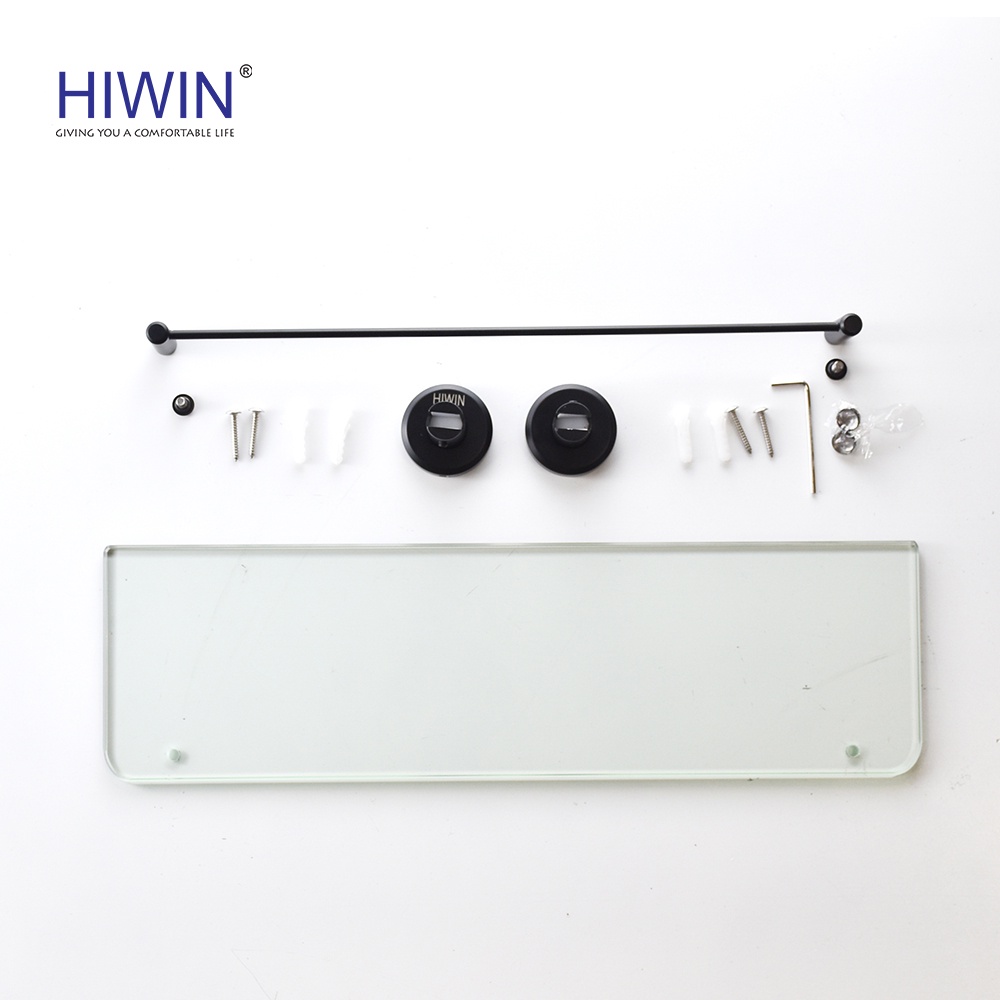 Kệ kính đơn phòng tắm inox 304 mạ đen HIWIN Y-541A