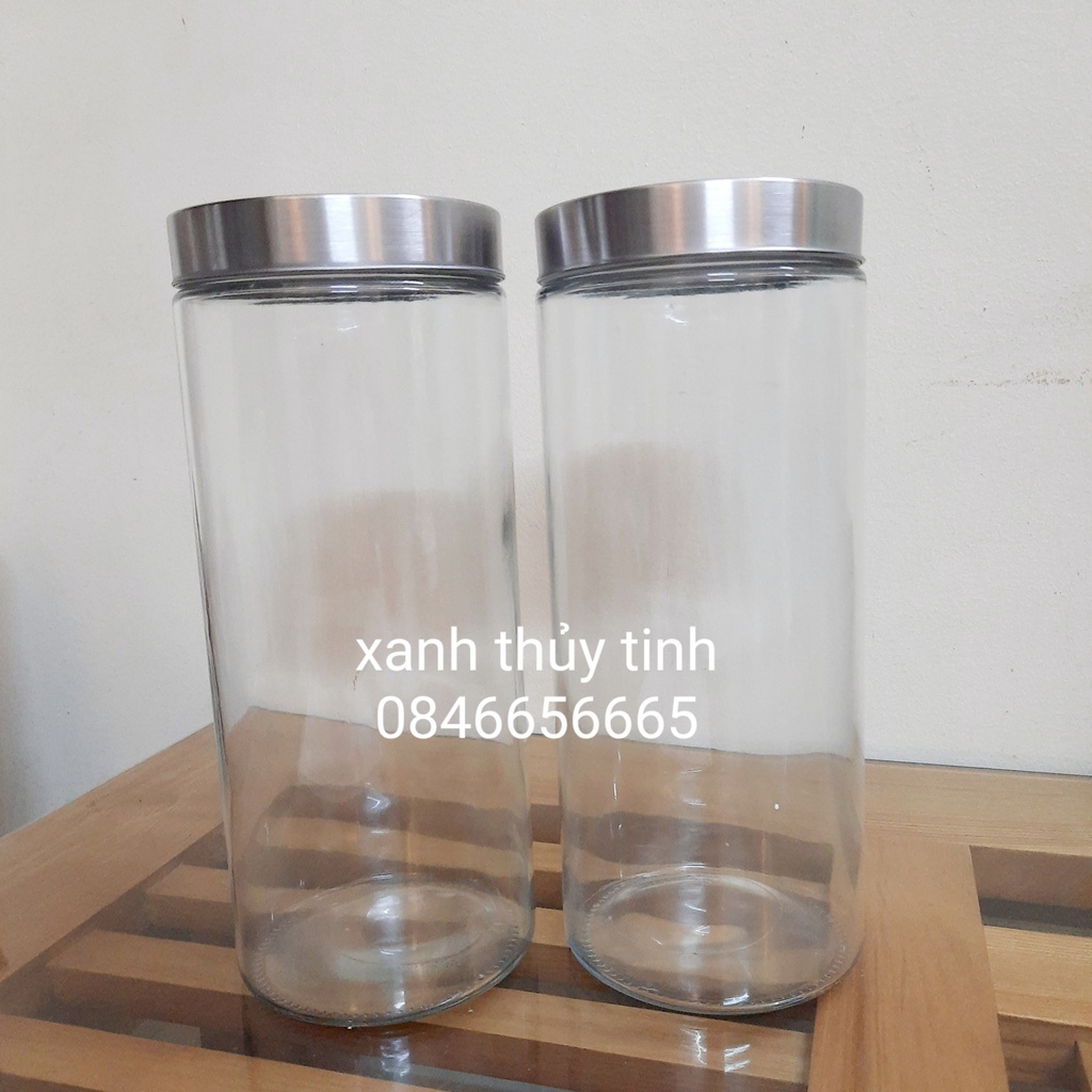 Hũ thủy tinh nắp xoáy inox 2200ml - Mã 1089L