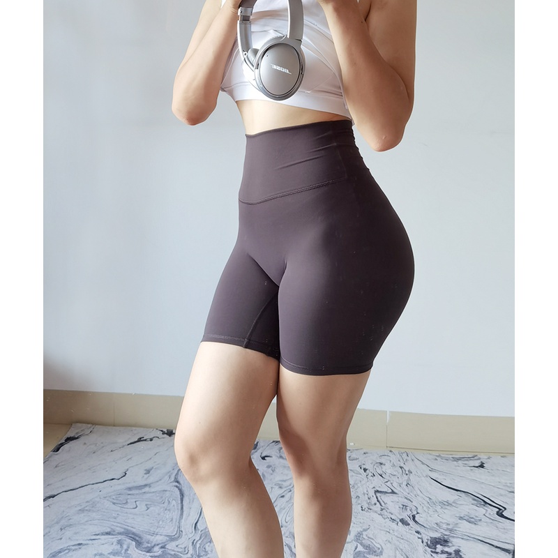 Quần short ANRAN thể thao lưng cao dài ba tấc tiện lợi khi tập yoga cho nữ