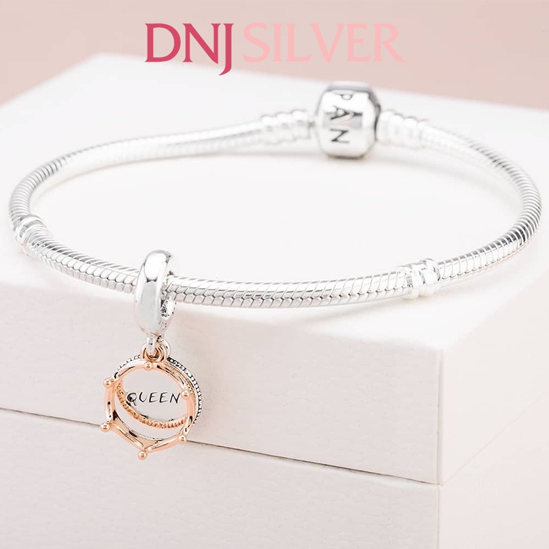 Charm bạc 925 cao cấp, hàng chuẩn bạc - Charm Queen &amp; Crown thích hợp để mix vòng tay charm - DN236