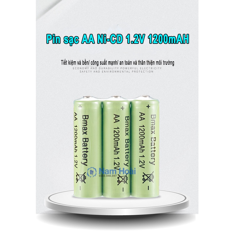 Pin sạc BMAX AA/AAA Ni-MH 1200, 1500 mAh 1,2V