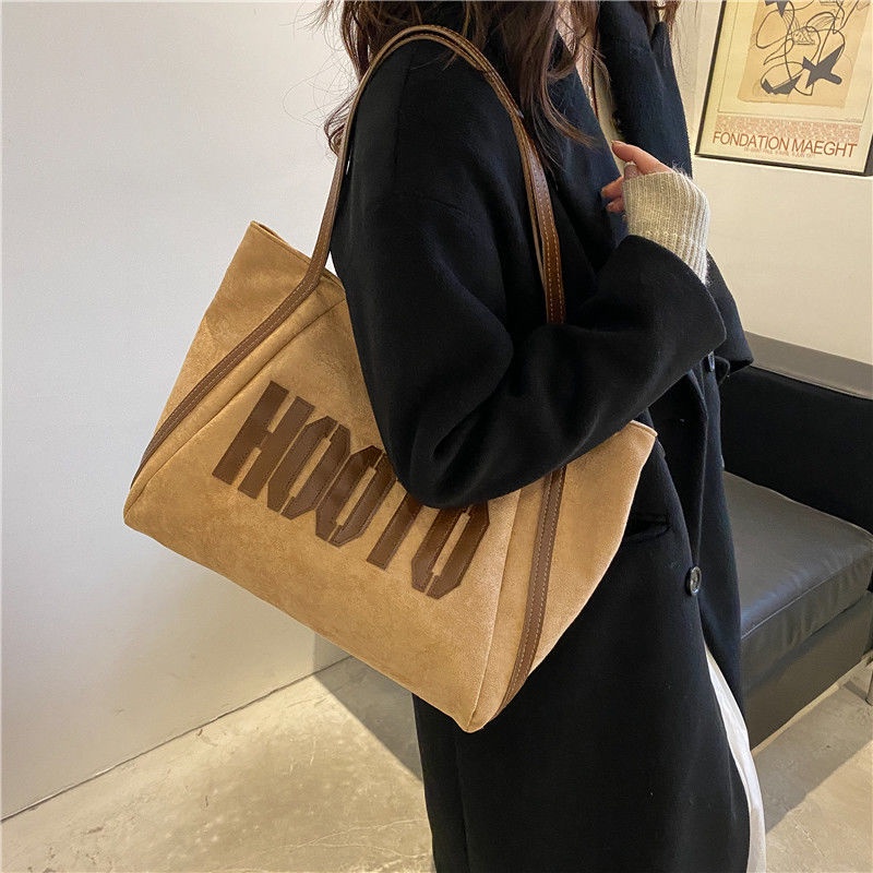 Cucci Túi Xách Đeo Vai Bằng Nhung Da Cừu Ghép Mảnh Ghép Chữ Phong Cách Retro Đơn Giản Thời Trang Mùa Đông Dành Cho Nữ We