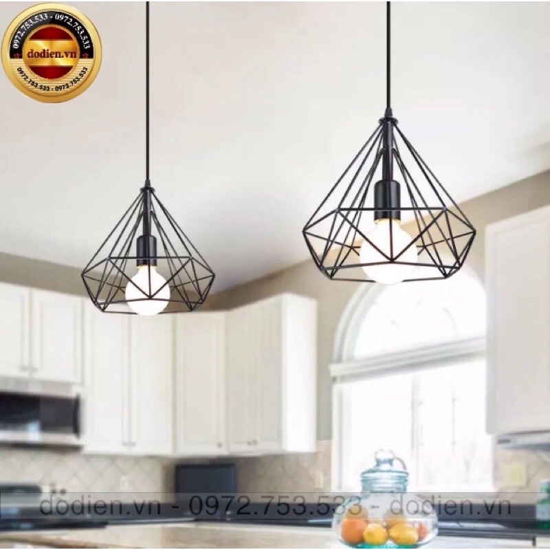 Đèn thả trần trang trí kim cương D250 kèm bóng đèn T033