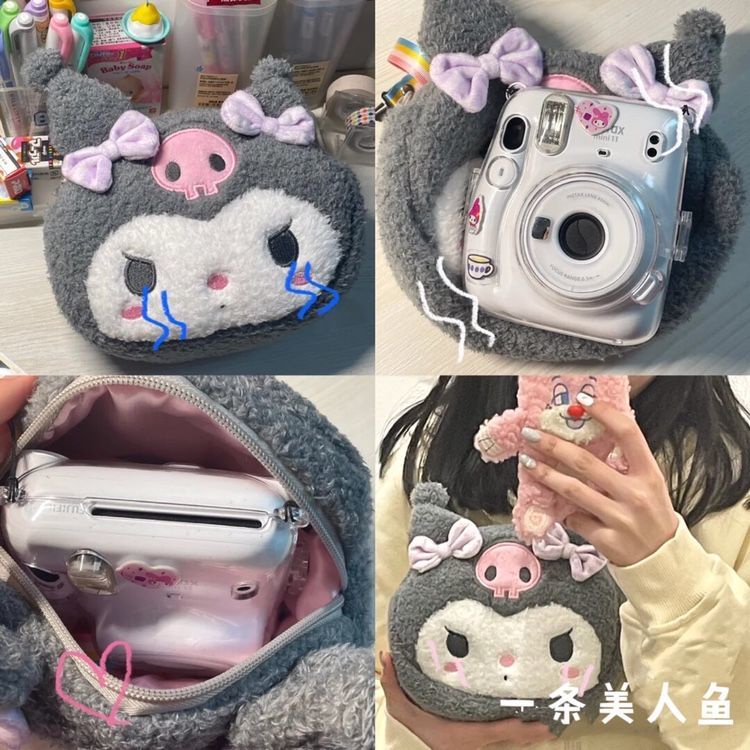 Túi Đựng Bút / Máy Ảnh / Đồ Dùng Văn Phòng Phẩm In Hình Quỷ Nhỏ Kuromi Nhật Bản Cho Nữ Sinh