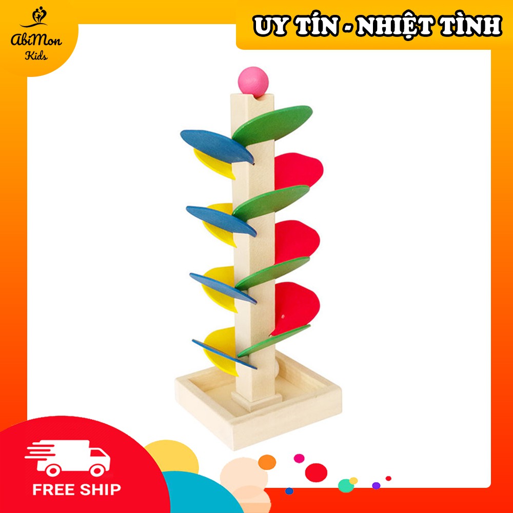 Thả Bóng Hình Tháp Bằng Gỗ Cho Bé ☘️ Montessori cao cấp ✨ (Đồ chơi Gỗ - Đồ chơi Giáo Dục - An toàn - Thông minh)