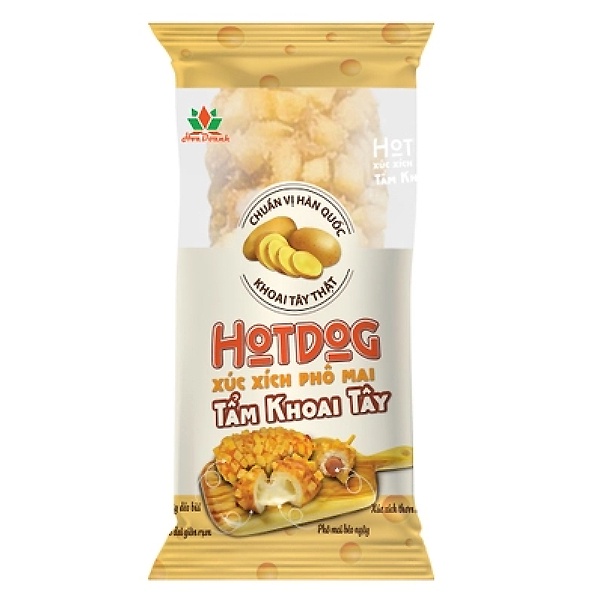 Hotdog xúc xích phô mai tẩm khoai tây Hoa Doanh 125g