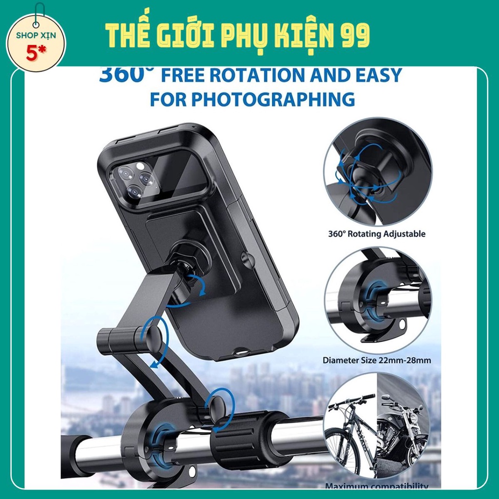 Giá đỡ điện thoại M3 chống nước gắn Xe Máy, Xe Đạp xoay 360 Chống Cướp Cực Chắc Chắn,siêu tiện lợi