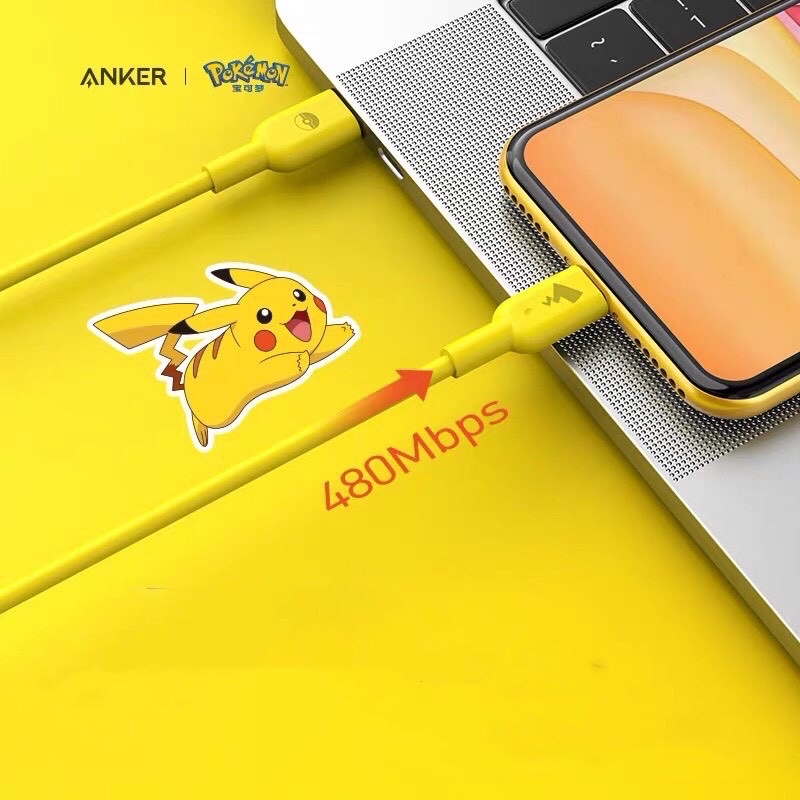 Cáp Anker PowerLine 2 UsbC To Lightning [BẢN POKEMON PIKACHU ĐẶC BIỆT] -  A8632 (Bảo Hành 18T)