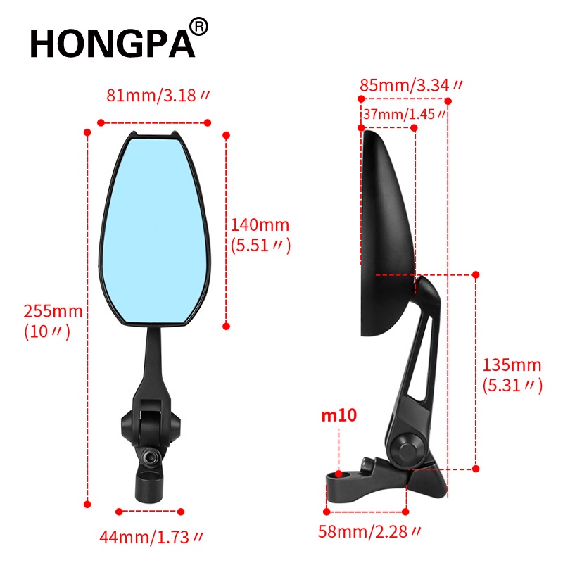 2 Gương Chiếu Hậu 8/10mm Màu Xanh Dương Cổ Điển Cho Xe Mô Tô Cafe Racer Retro