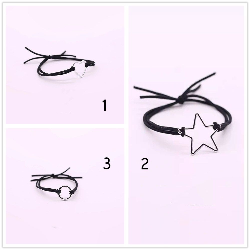 Vòng tay dây thừng mặt hình ngôi sao/trái tim có thể điều chỉnh thời trang cho cặp đôi