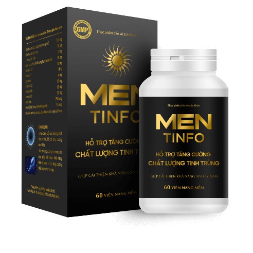 Viên Uống MENTINFO Tăng Cường Sinh Lý Nam, Cải Thiện Chất Lượng Tinh Trùng Bồi Bổ Cơ Thể Hộp 60 Viên