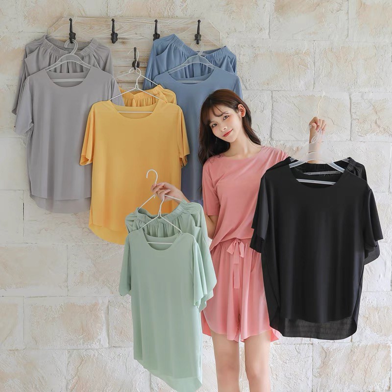 [QUẦN ÁO NGỦ NỮ HÈ 2021] [100% COTTON thun lạnh ]  - Set bộ đồ ở nhà cộc tay phong cách Hàn Quốc | BigBuy360 - bigbuy360.vn