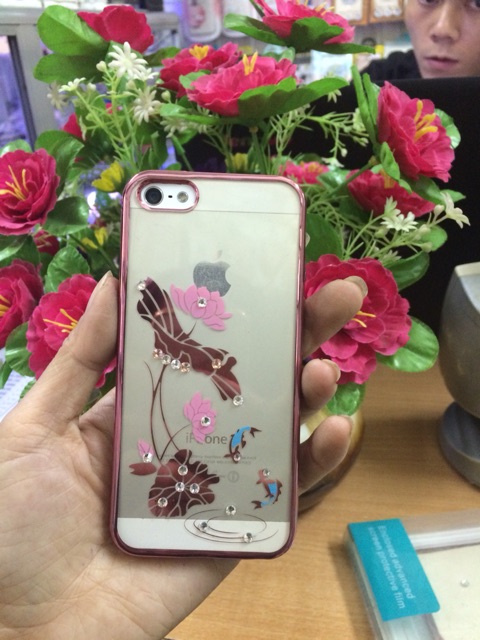 Ốp ip5/5s Hoa sen Đính Đá