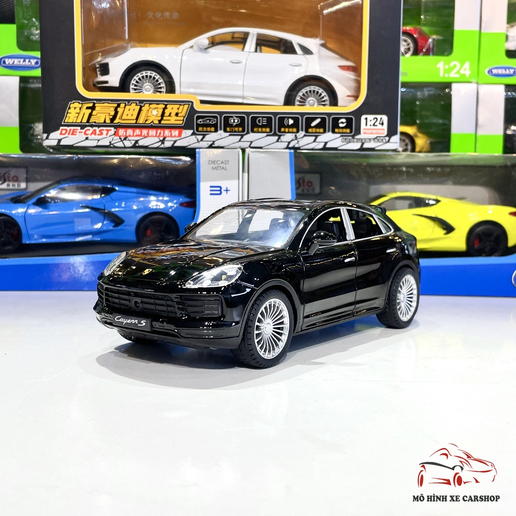 Mô hình xe kim loại Porsche Cayenne S tỉ lệ 1:24 hãng XHD (Đen+Trắng)