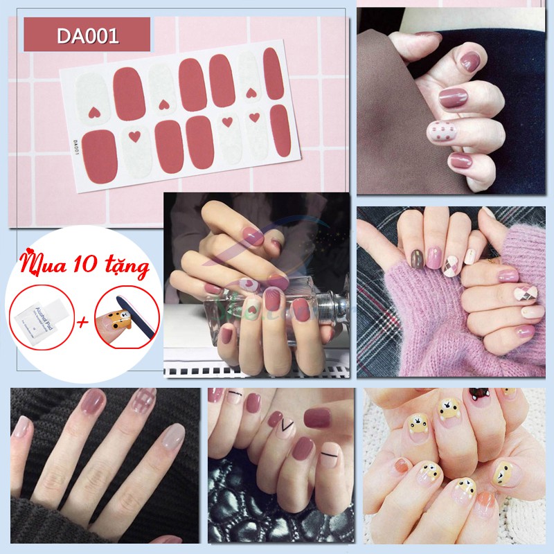 Bộ nail sticker dán móng tay trang trí 3D xinh xắn DA001-DA020 chống thấm nước