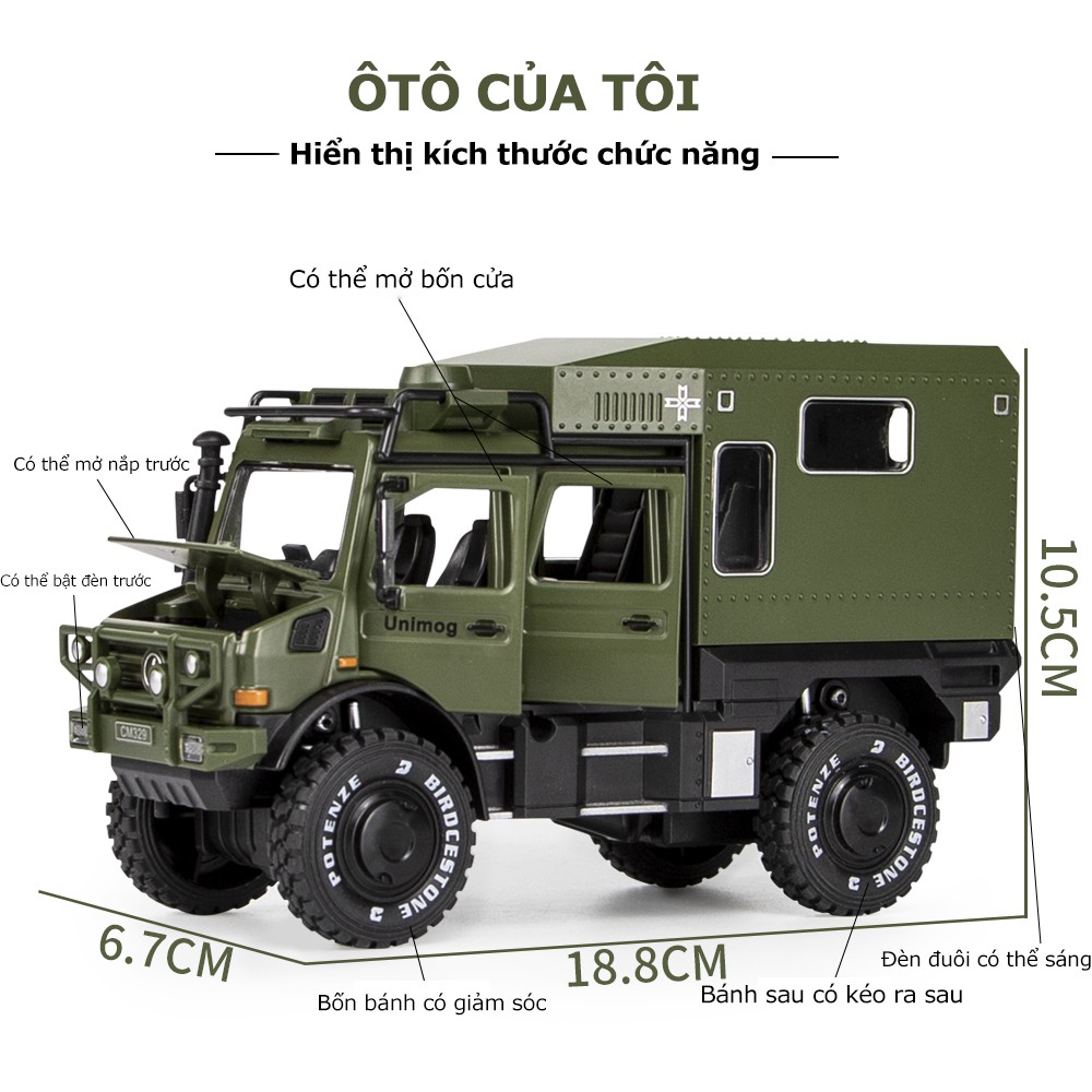 1:28 Mô hình xe địa hình RV hợp kim xe ô tô Xe tải cắm trại Mở cửa đóng hộp, dành cho trẻ em trên 14 tuổi và người lớn