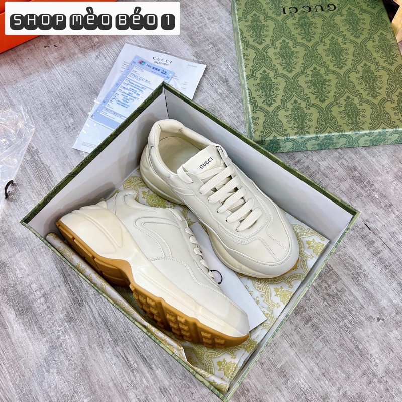 Giày thể thao sneaker guci trơn fullbox bill túi giấy