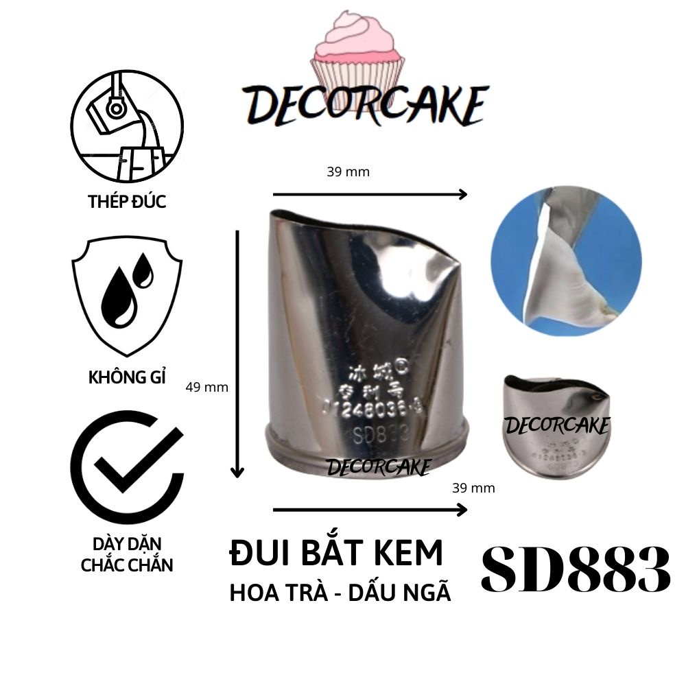 Đui hoa trà, Đuôi bắt hoa trà, đui dấu ngã cánh mỏng trang trí bánh bằng thép không gỉ dày dặn, cứng cáp
