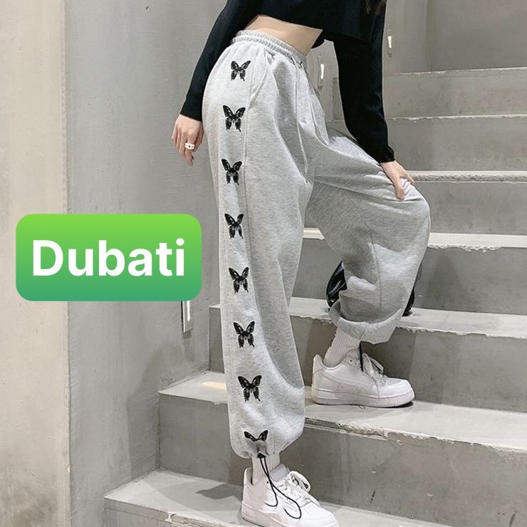 QUẦN JOGGER THỂ THAO NAM NỮ ỐNG BO HỌA TIẾT BƯỚM CAO CẤP- DUBATI FASHION