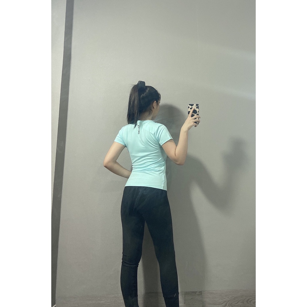 Áo thun thể thao nữ cổ tròn, có logo sau lưng, poly lạnh 4 chiều hàng loại I cao cấp đủ size M -2XL(40-75kg) | BigBuy360 - bigbuy360.vn