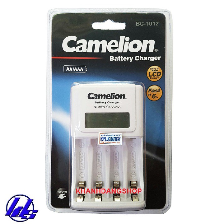 Combo bộ sạc nhanh tự ngắt, có màn hình Camelion BC-1012 kèm 4 pin sạc AAA 1100mAh Lockbox