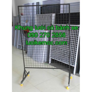 KHUNG LƯỚI CÓ CHÂN BÁNH XE 2 MÀU ĐEN, TRẮNG NHIỀU KÍCH THƯỚC