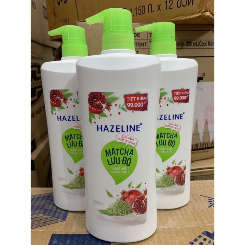 Sữa Tắm Hazeline 900g MATCHA LỰU ĐỎ ( mầu xanh )