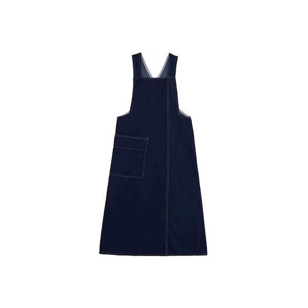 Váy yếm jean hai dây denim mặc 2 kiểu đa năng đeo chéo áo sơ mi cổ búp bê