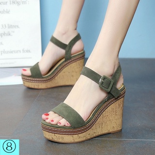 Giày sandal đế xuồng chống nước size nhỏ thời trang mùa hè phong cách Âu Mỹ 2022 cho nữ