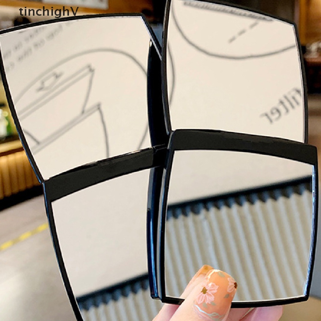 Gương Trang Điểm Dạng Gập Hai Mặt Màu Đen Thời Trang Cho Nữ